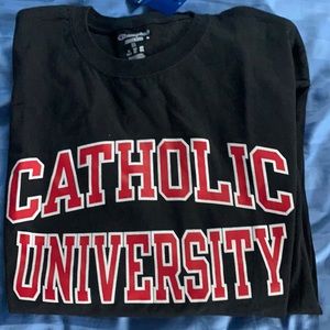 Black Champion XL Long sleeve Catholic University Shirt